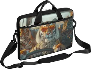 Tiger Fun Style Laptop Shoulder Bag Tablet Computer Notebook Sleeve Messenger Bags Carrying Case with Strap Briefcase Tote for 14 15 in Laptops