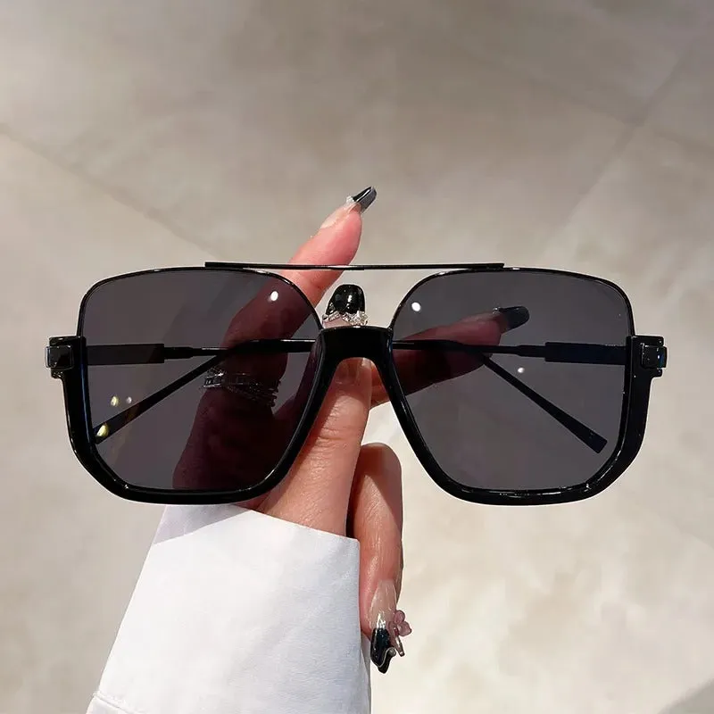 Trendy Double Bridge Cut Edge with UV Protection Sunglasses