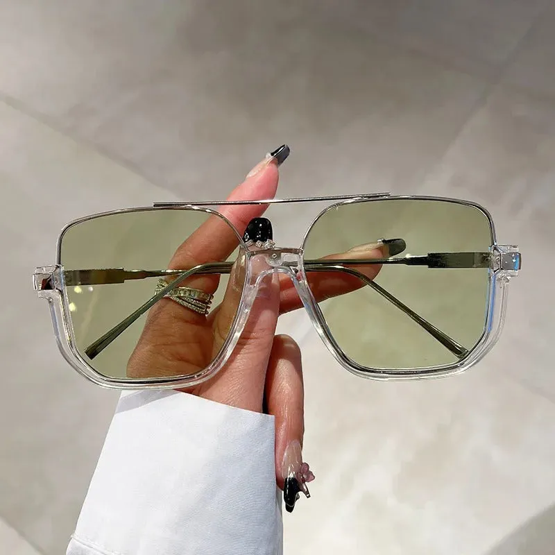 Trendy Double Bridge Cut Edge with UV Protection Sunglasses