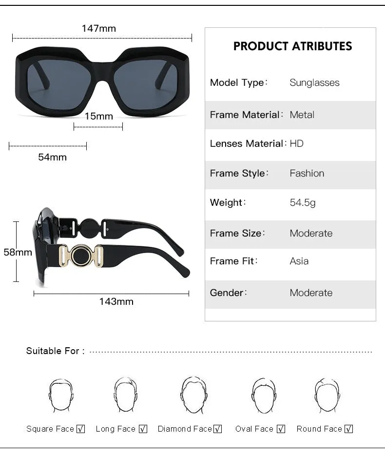 Trendy Vintage Oversize Sunglasses