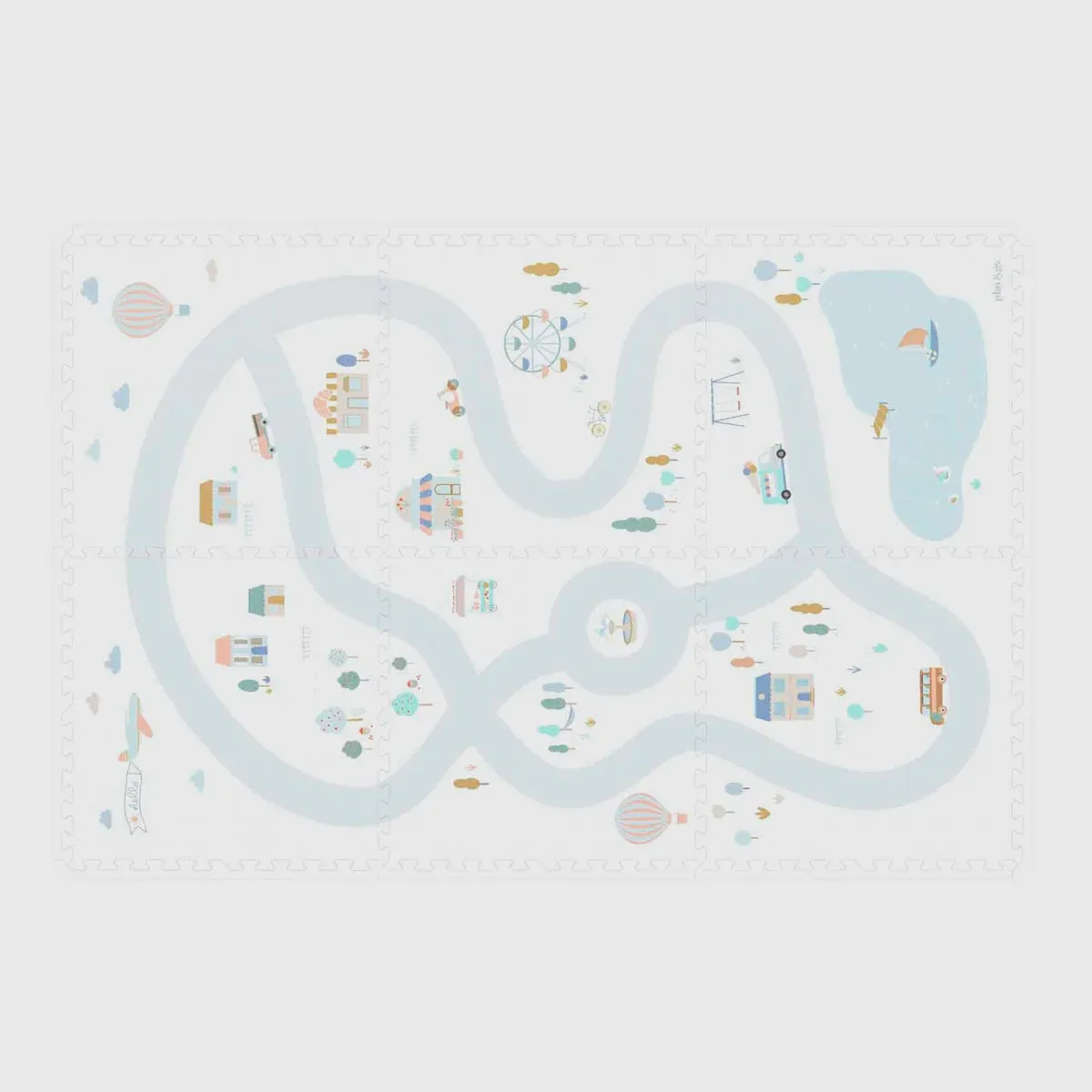 Trixie EVA 6 Piece Puzzlemat - Village/Terrazzo