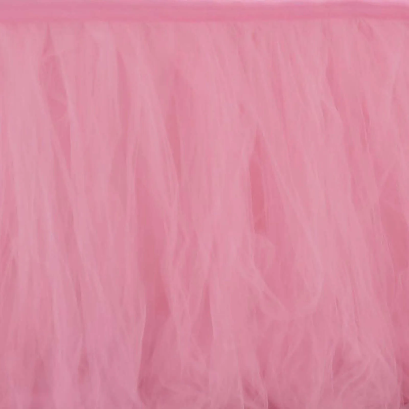 Tulle Table Skirt 17ft Pink/Rose Quartz - 4 Layer Pleated Tutu Table Cover