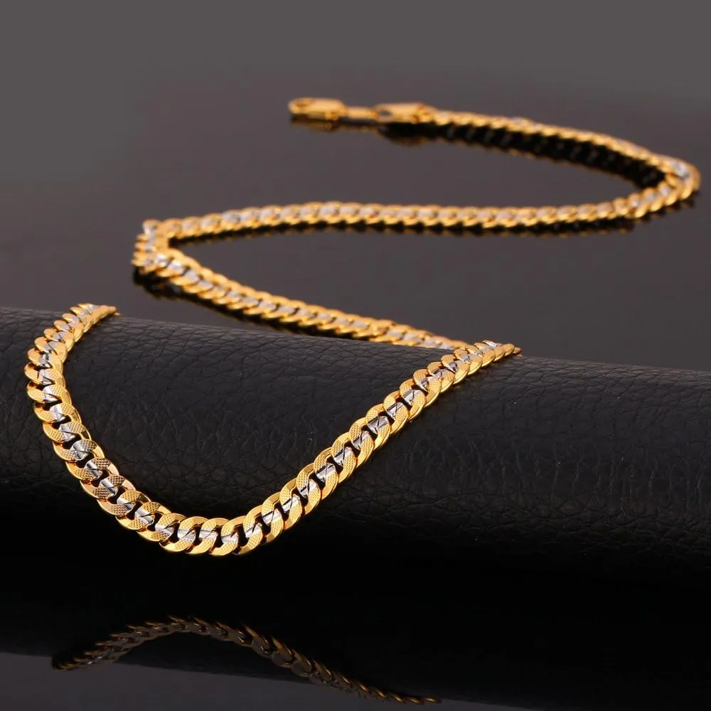 U7 Diamond Cut Miami Cuban Link Chain for Men Women Stainless Steel Curb Chain Necklace, Cool Hip Hop Jewelry Silver/Black/18K Gold Plated Chains, Width 3/6/9/12mm,18/20/22/24/26/28/30 Inch
