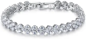 UOQAPRE Bracelets for Women 925 Sterling Similar Silver Stainless Steel Bracelet Crystal Bangle Party Women's Jewelry for Loved Ones Gift