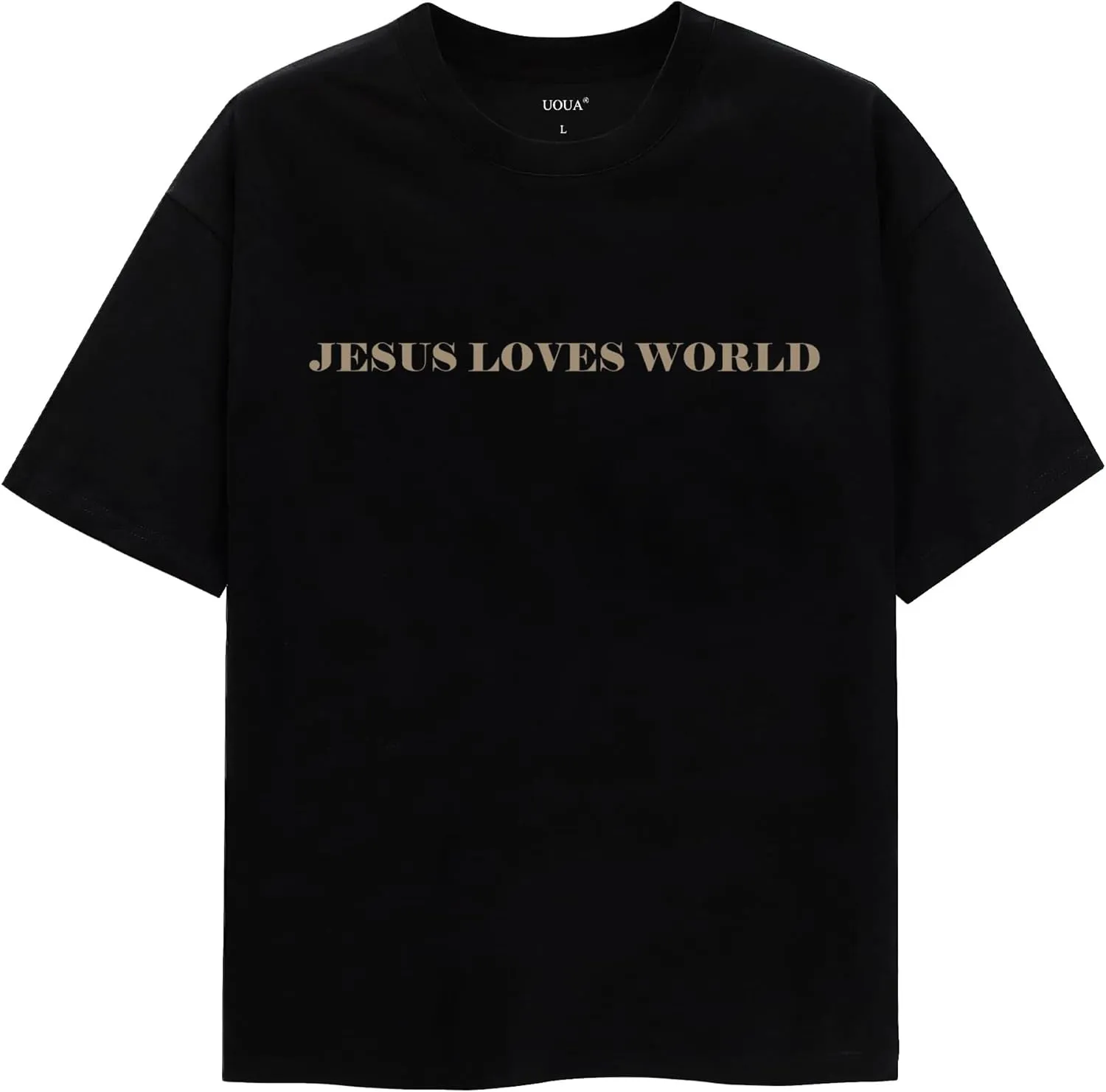 UOUA Women Oversized Graphic T-Shirt Casual Cotton Tees Printed Summer Tops