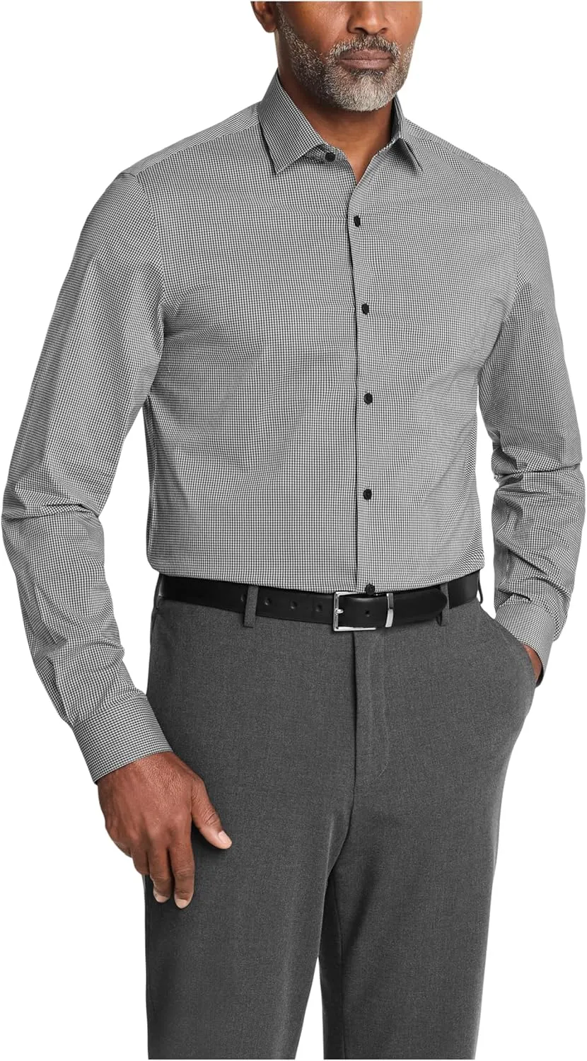 Van Heusen Men's Dress Shirt Slim Fit Ultra Wrinkle Free Flex Collar Stretch Check