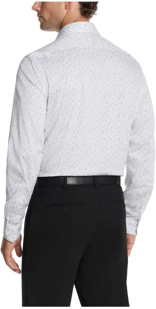 Van Heusen Men's Dress Shirt Slim Fit Ultra Wrinkle Free Flex Collar Stretch Print
