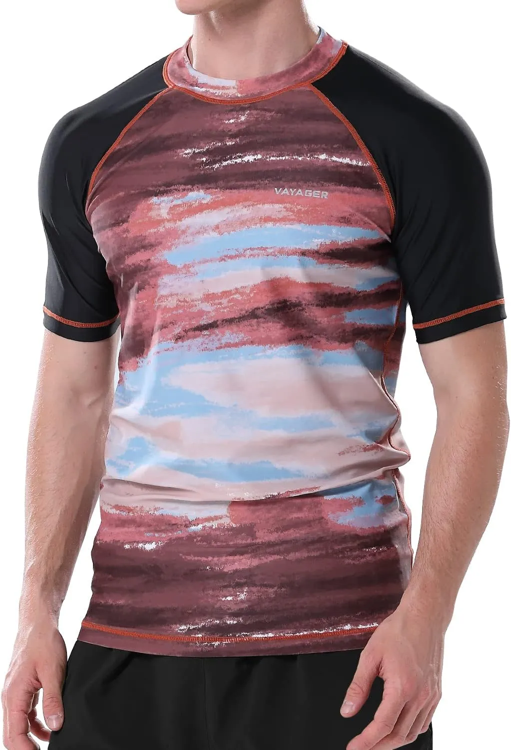 VAYAGER Men's Swim Shirts Rash Guard UPF 50  Quick Dry T-Shirt Loose Fit Water Surfing T Shirts