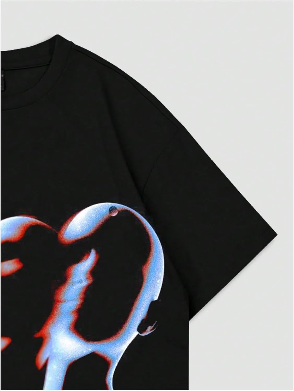 Verdusa Men's Oversized Graphic Tees Round Neck Going Out Tops Summer T Shirt