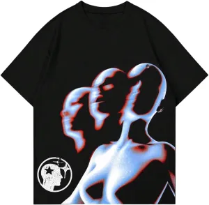 Verdusa Men's Oversized Graphic Tees Round Neck Going Out Tops Summer T Shirt