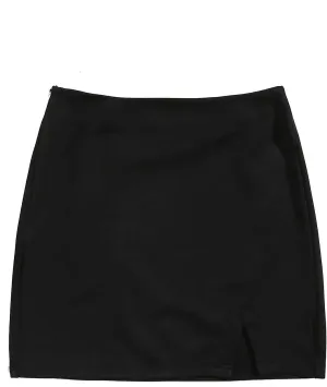 Verdusa Women's Split Hem Zipper Side Bodycon Mini Skirt