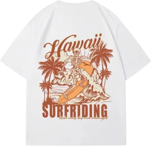 Verdusa Women's Vintage Graphic Tees Round Neck Drop Shoulder Holiday Oversized Tshirts