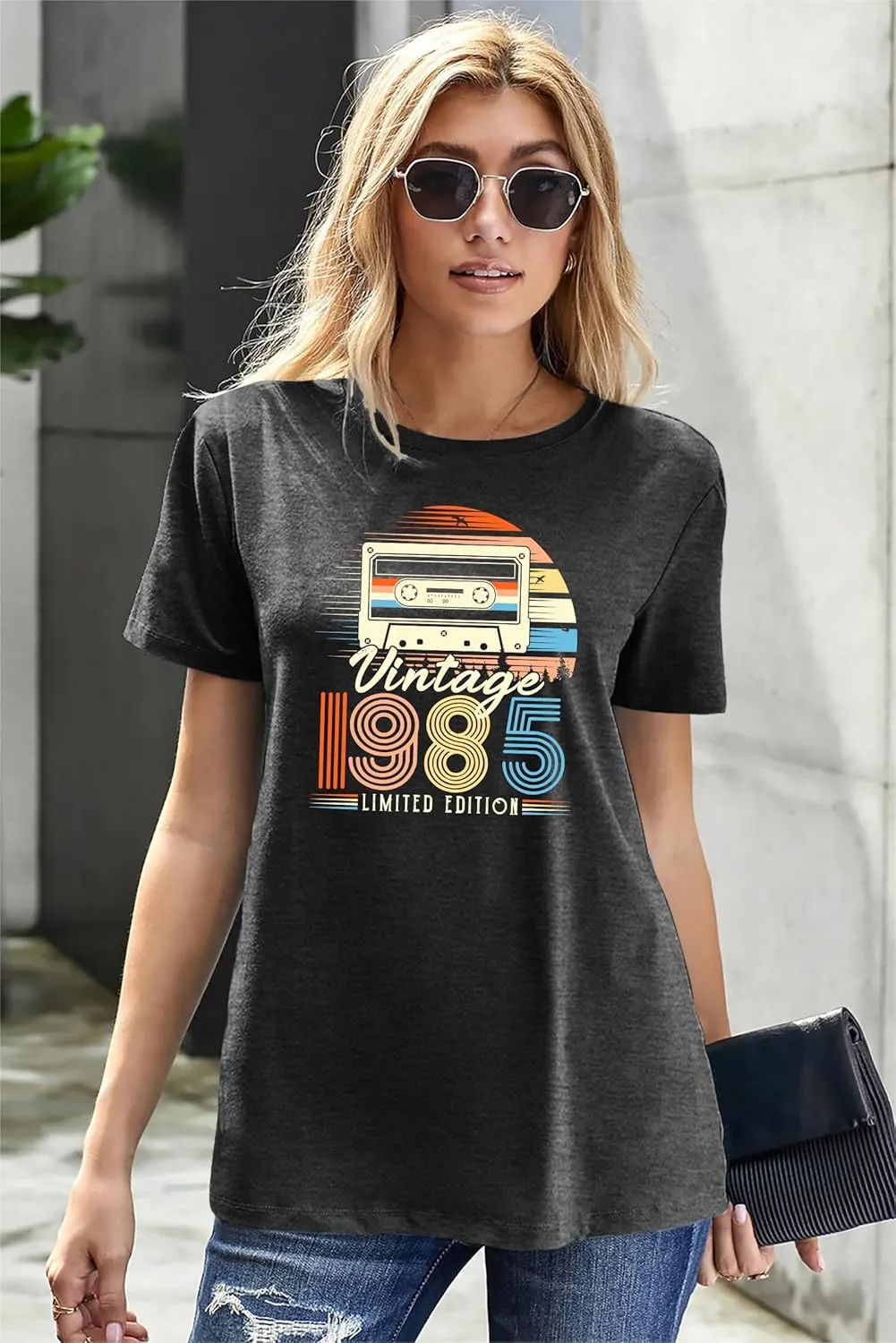 Vintage 1974 Shirts for Women 50th Birthday Gift Shirts Retro Birthday Tshirt Casual Short Sleeve Tee Tops