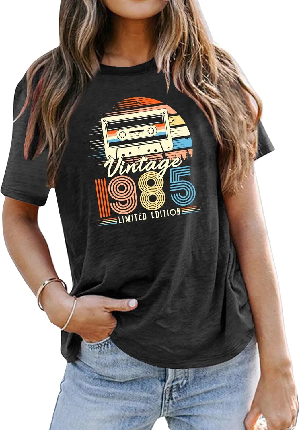 Vintage 1974 Shirts for Women 50th Birthday Gift Shirts Retro Birthday Tshirt Casual Short Sleeve Tee Tops