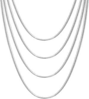 Wholesale Lots 5PCS Unisex 925 Sterling Silver Snake Chain Necklace DIY Jewelry Accessories