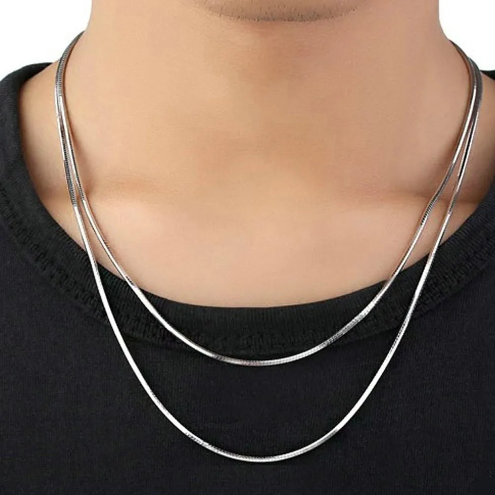 Wholesale Lots 5PCS Unisex 925 Sterling Silver Snake Chain Necklace DIY Jewelry Accessories