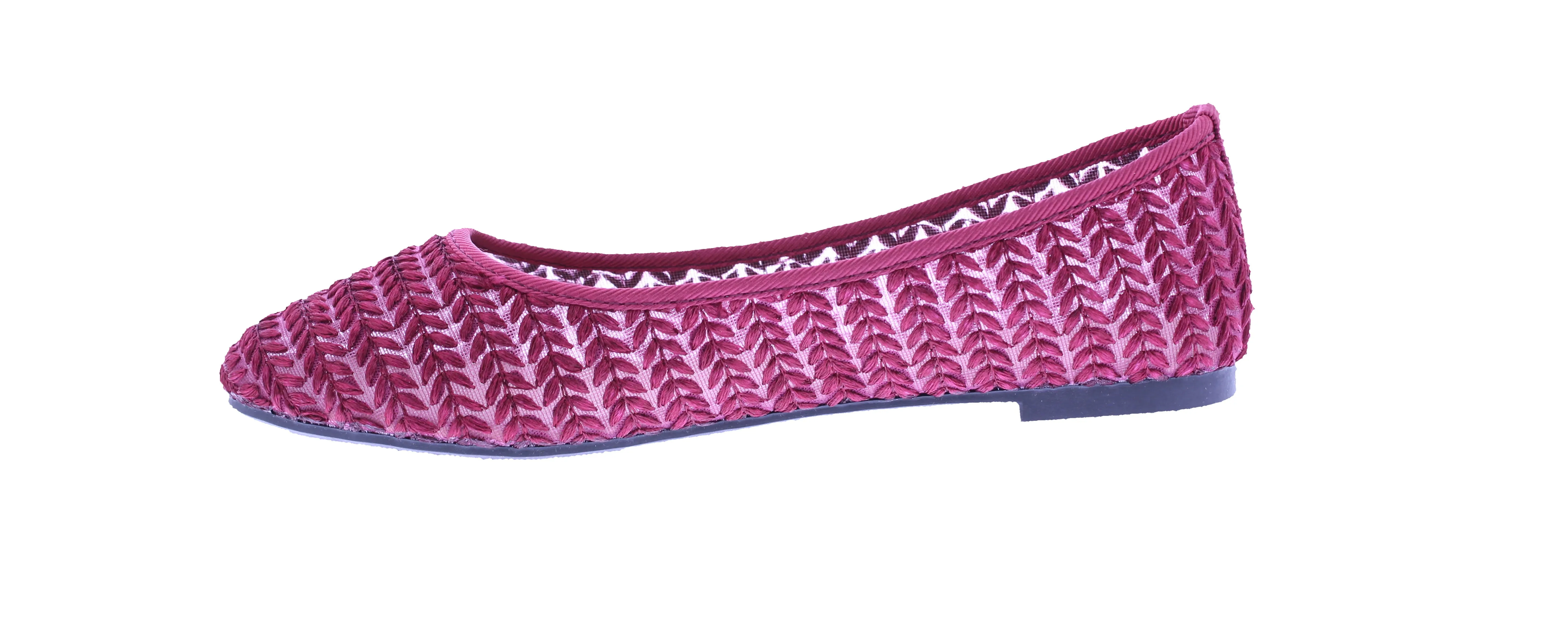 Women Embroidered Lace Ballerina