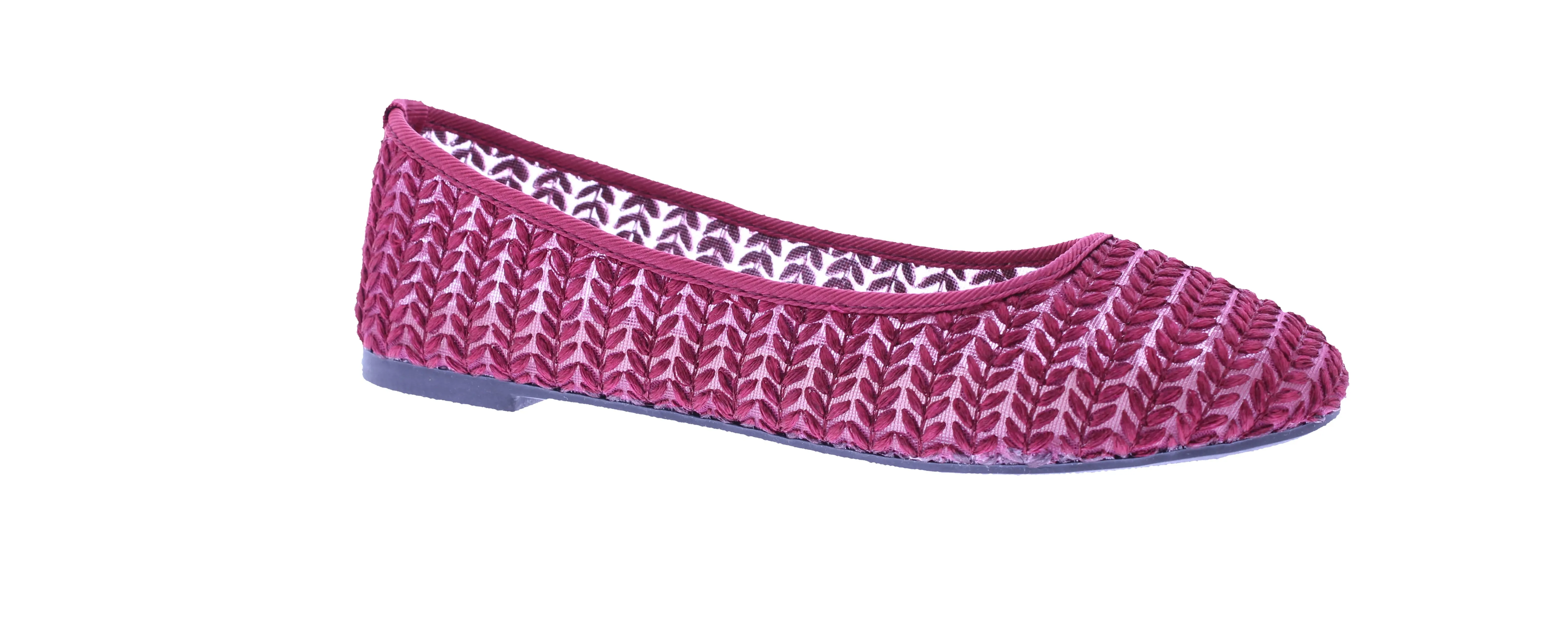 Women Embroidered Lace Ballerina