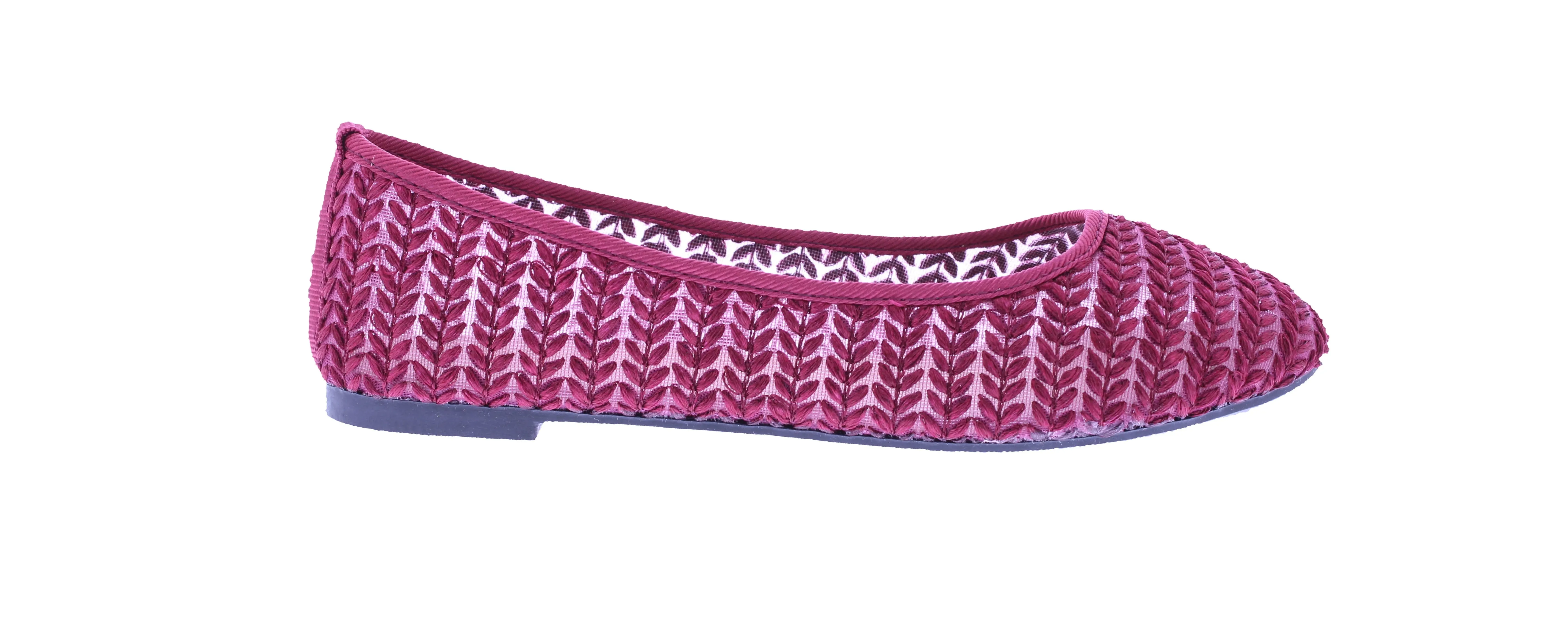 Women Embroidered Lace Ballerina