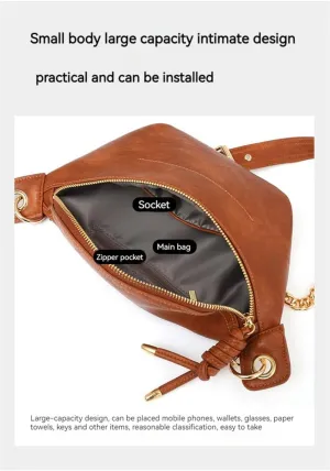 Women Leather Belt Bag Fashion Waist Packs Crossbody Fanny Pack Bum Bag for Travel Running Walking,Carrying All Phones,Wallet (Brown)