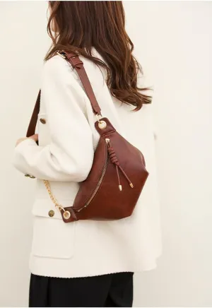 Women Leather Belt Bag Fashion Waist Packs Crossbody Fanny Pack Bum Bag for Travel Running Walking,Carrying All Phones,Wallet (Coffee)