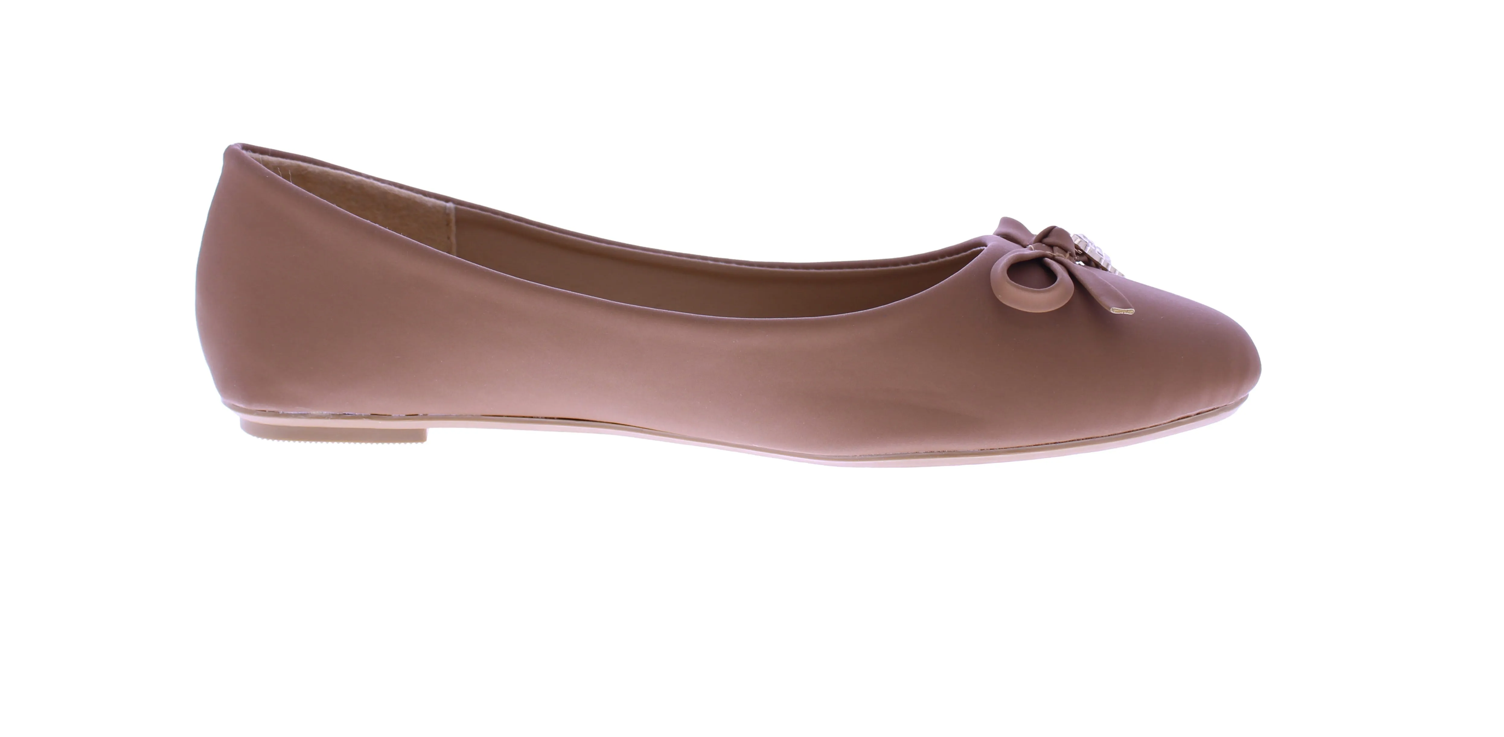 Women Suede Ballerina with Embellished Bow