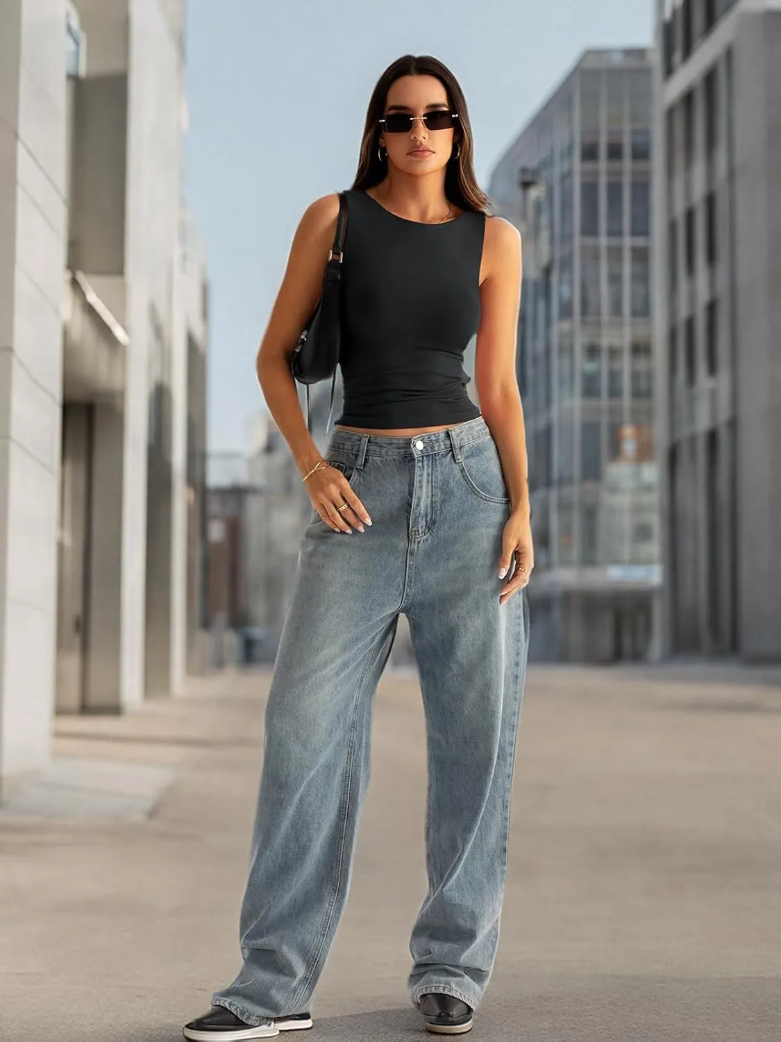 Womens Boat Neck Seamless Tank Tops Sleeveless Double Layering Shirts Basic Going Out Tops Summer Outfits