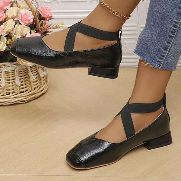 Women's Fashionable Silver Square Toe Mary Jane Shoes 81201950S