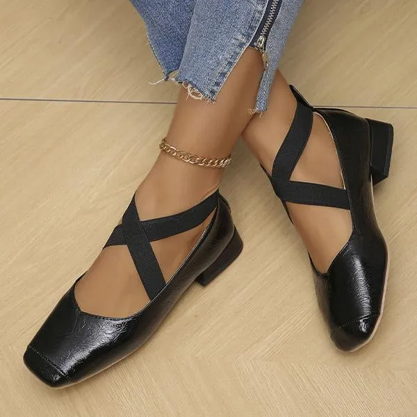 Women's Fashionable Silver Square Toe Mary Jane Shoes 81201950S