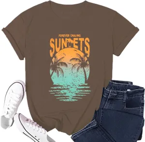 Womens Graphic Tees Funny Sayings Letter Print Casual Top Workout Basic Tunic Shirt