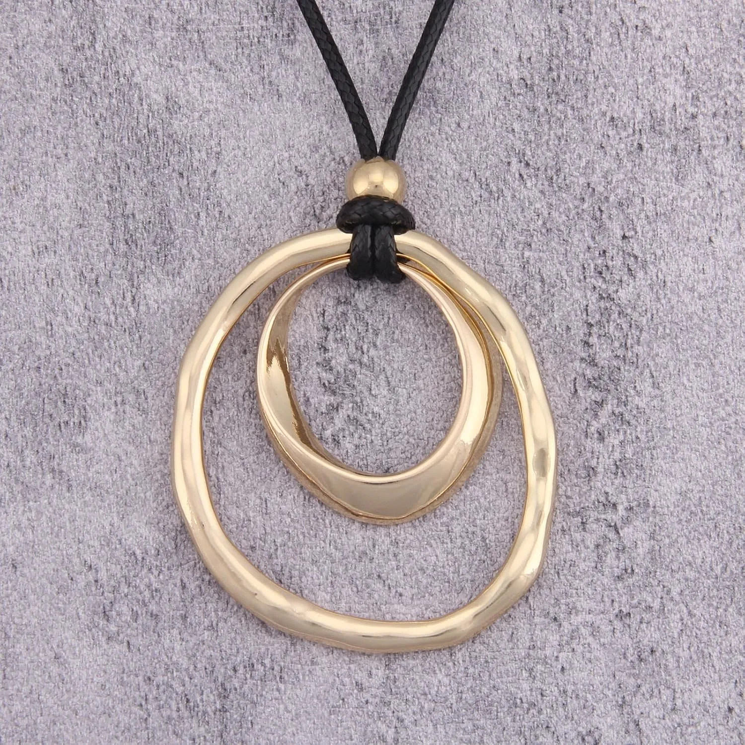 women's leather long necklace Bohemian necklace circle pendant necklace boho retro necklaces for women woven handmade jewelry