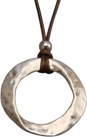 women's leather long necklace Bohemian necklace circle pendant necklace boho retro necklaces for women woven handmade jewelry
