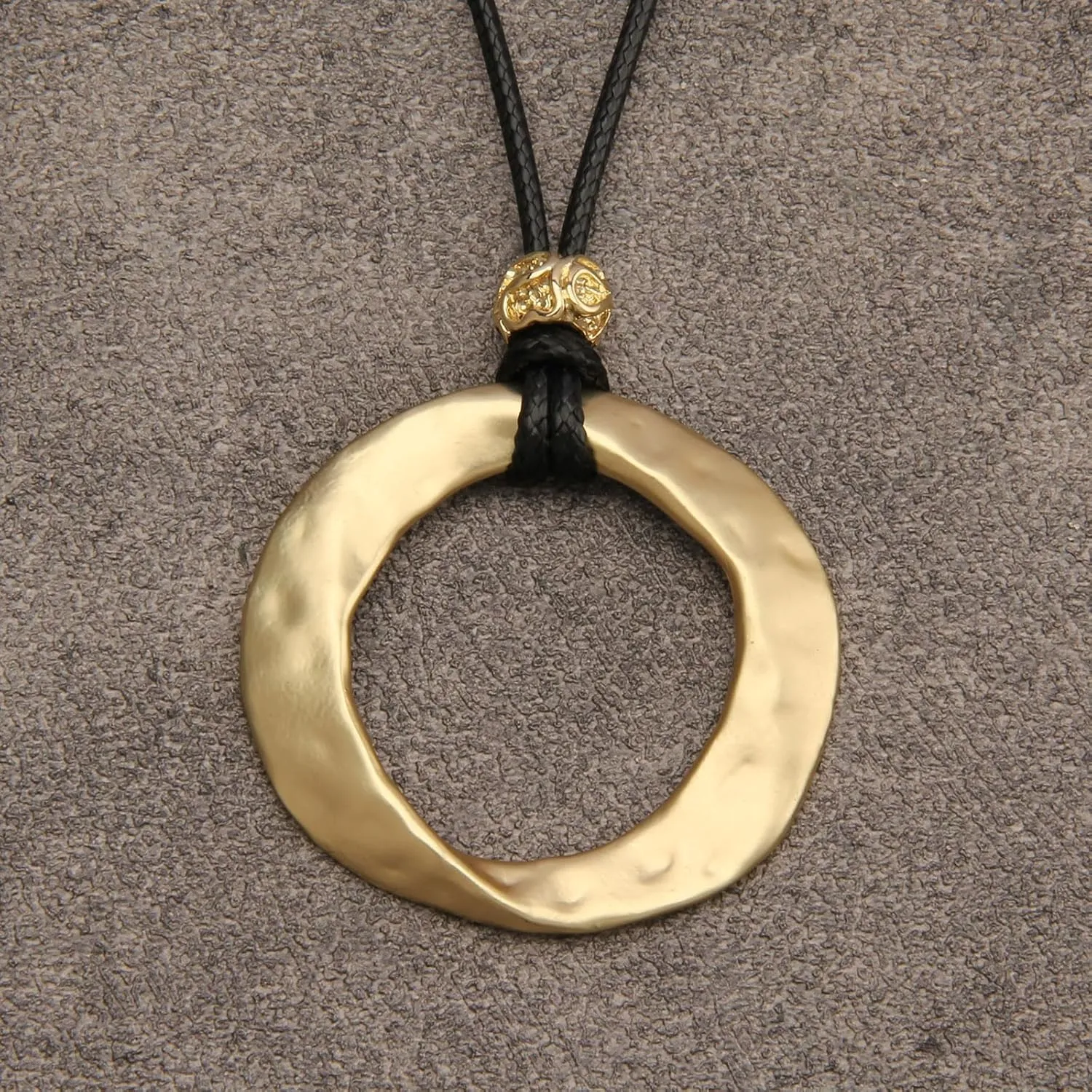 women's leather long necklace Bohemian necklace circle pendant necklace boho retro necklaces for women woven handmade jewelry