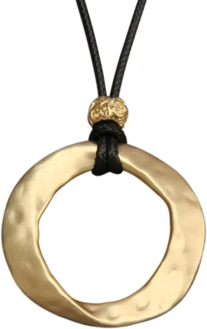 women's leather long necklace Bohemian necklace circle pendant necklace boho retro necklaces for women woven handmade jewelry