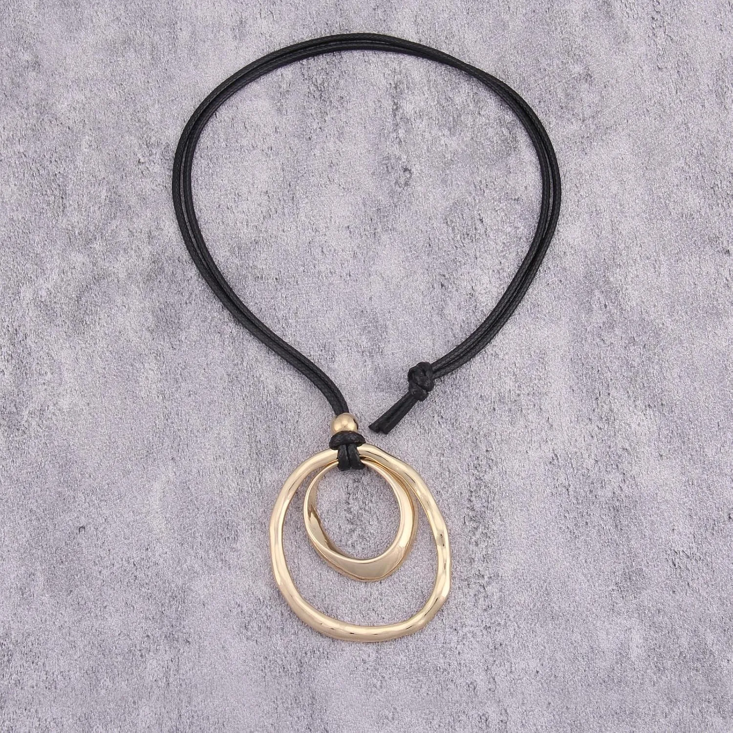 women's leather long necklace Bohemian necklace circle pendant necklace boho retro necklaces for women woven handmade jewelry