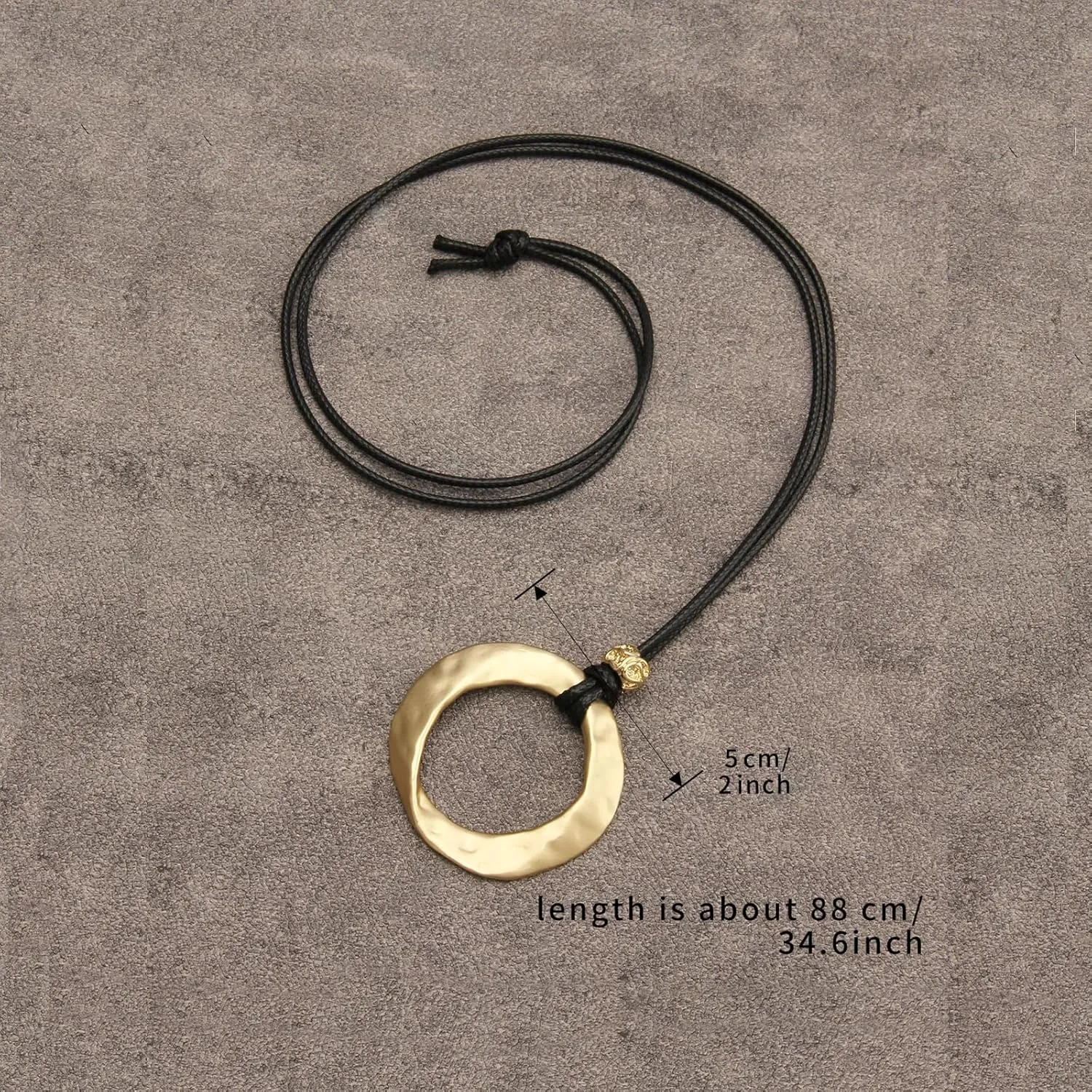 women's leather long necklace Bohemian necklace circle pendant necklace boho retro necklaces for women woven handmade jewelry