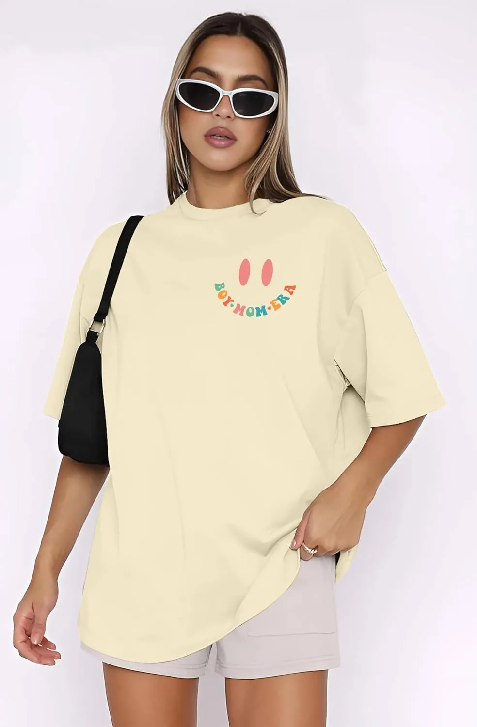 Women's Mama Shirt: Oversized Mama Shirts Trendy Mom T Shirt Loose Casual Summer Shirts Letter Print Short Sleeve Tops