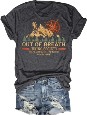 Women's Nature Camping Mountain Hiking Lovers Shirt Adventure Wild Outdoor Graphic Tees Tops