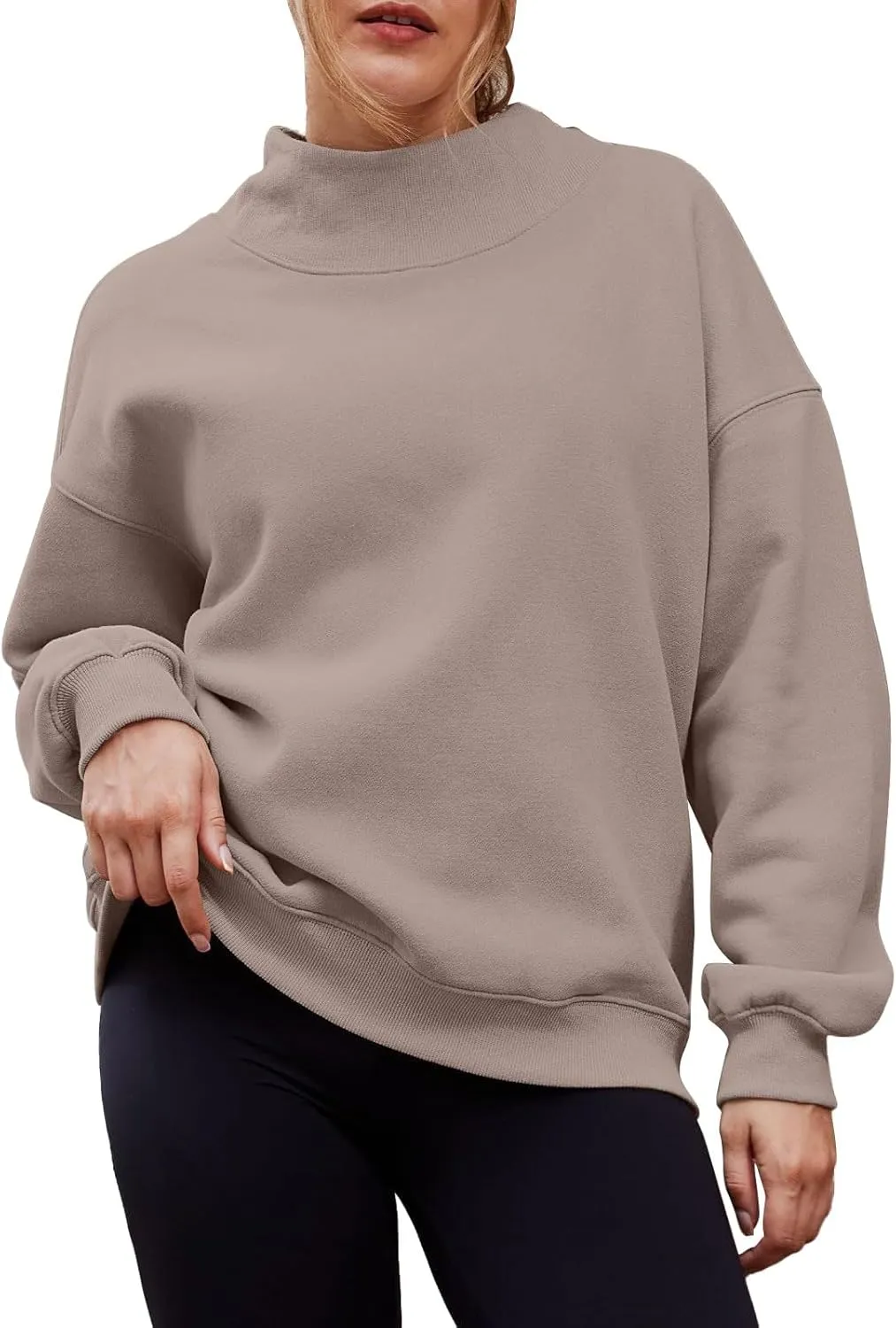 Womens Oversized Sweatshirts Turtleneck Pullover Long Sleeve Hoodies Tops Fall Outfits Cute Sweater Tops