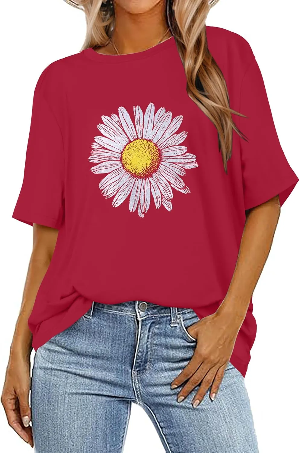 Womens Oversized T Shirts Loose Fit Graphic Tees Summer Casual Short Sleeve Tops