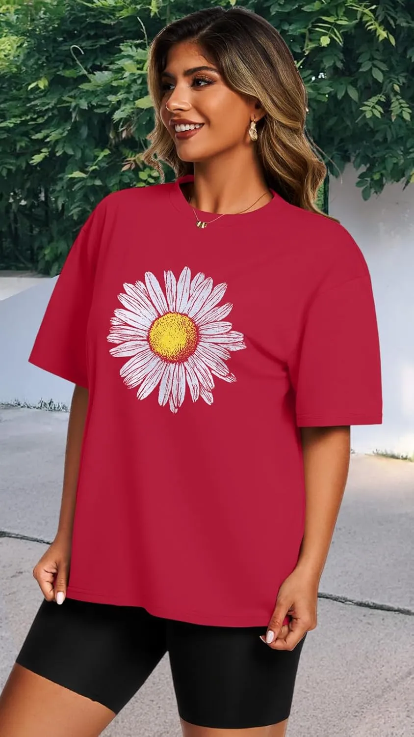 Womens Oversized T Shirts Loose Fit Graphic Tees Summer Casual Short Sleeve Tops