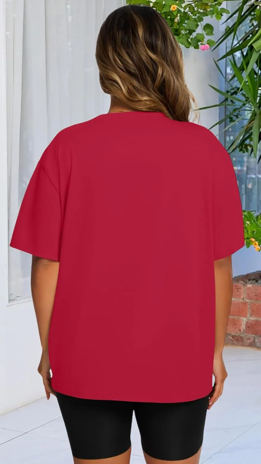Womens Oversized T Shirts Loose Fit Graphic Tees Summer Casual Short Sleeve Tops
