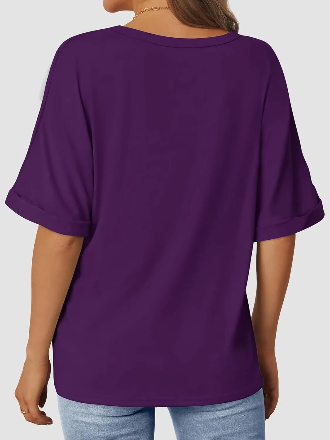 Women's Oversized T Shirts Short Sleeve Crewneck Summer Tops Casual Loose Basic Tee Shirts 2025 Trendy Clothes