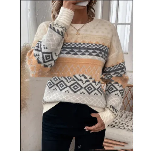 Women's Round Neck Pullover Sweater