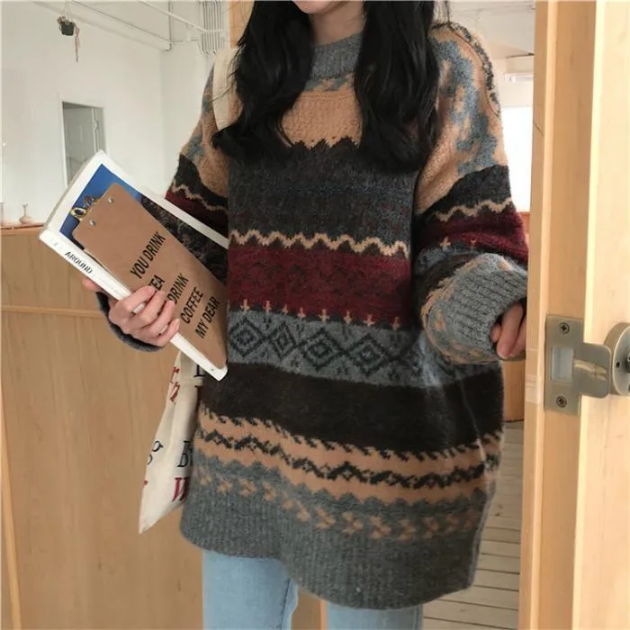 Women's Round Neck Pullover Sweater