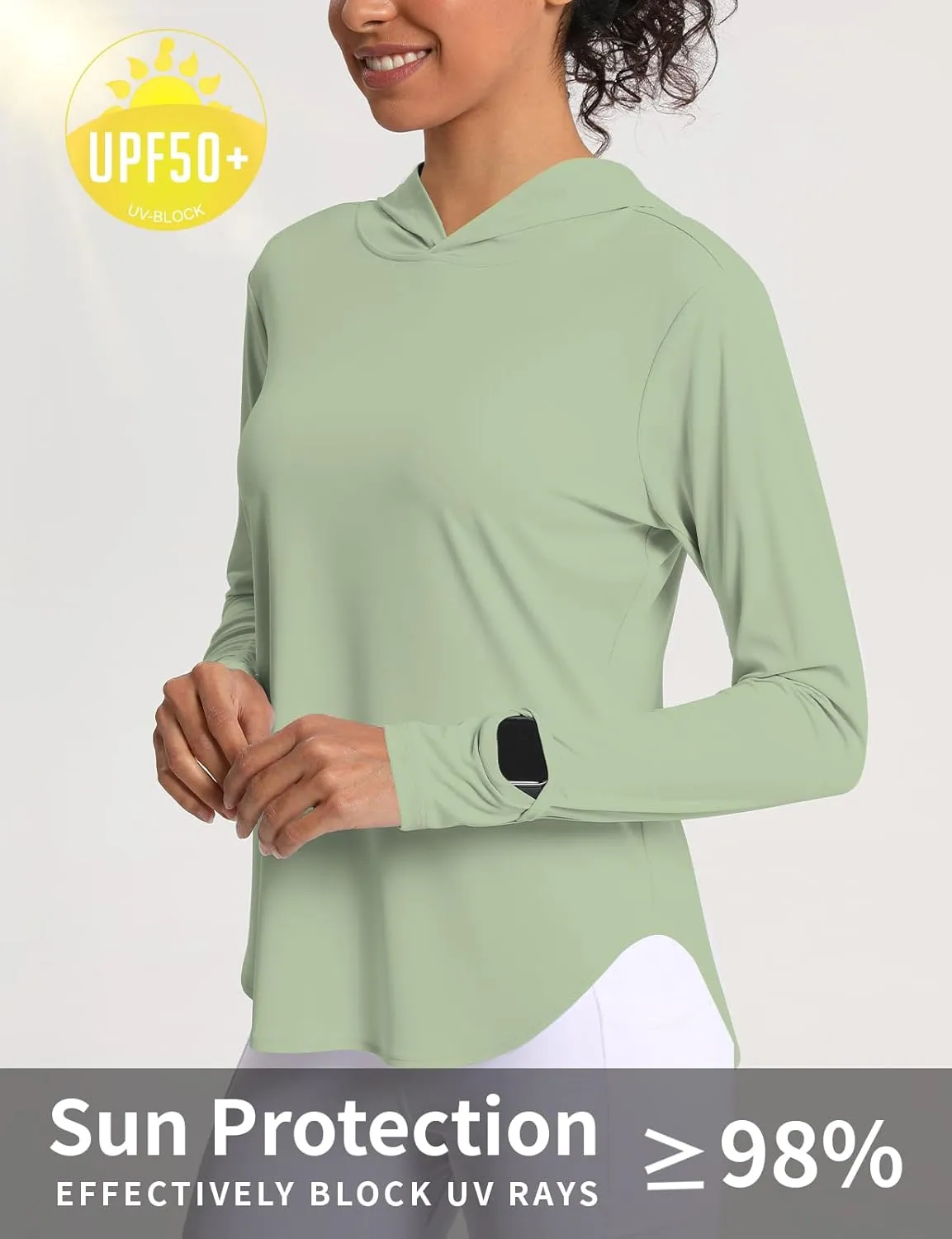 Women's Sun Shirt Hoodie Rash Guard Long Sleeve SPF UV Protection T-Shirts UPF 50  Hiking Quick Dry Lightweight