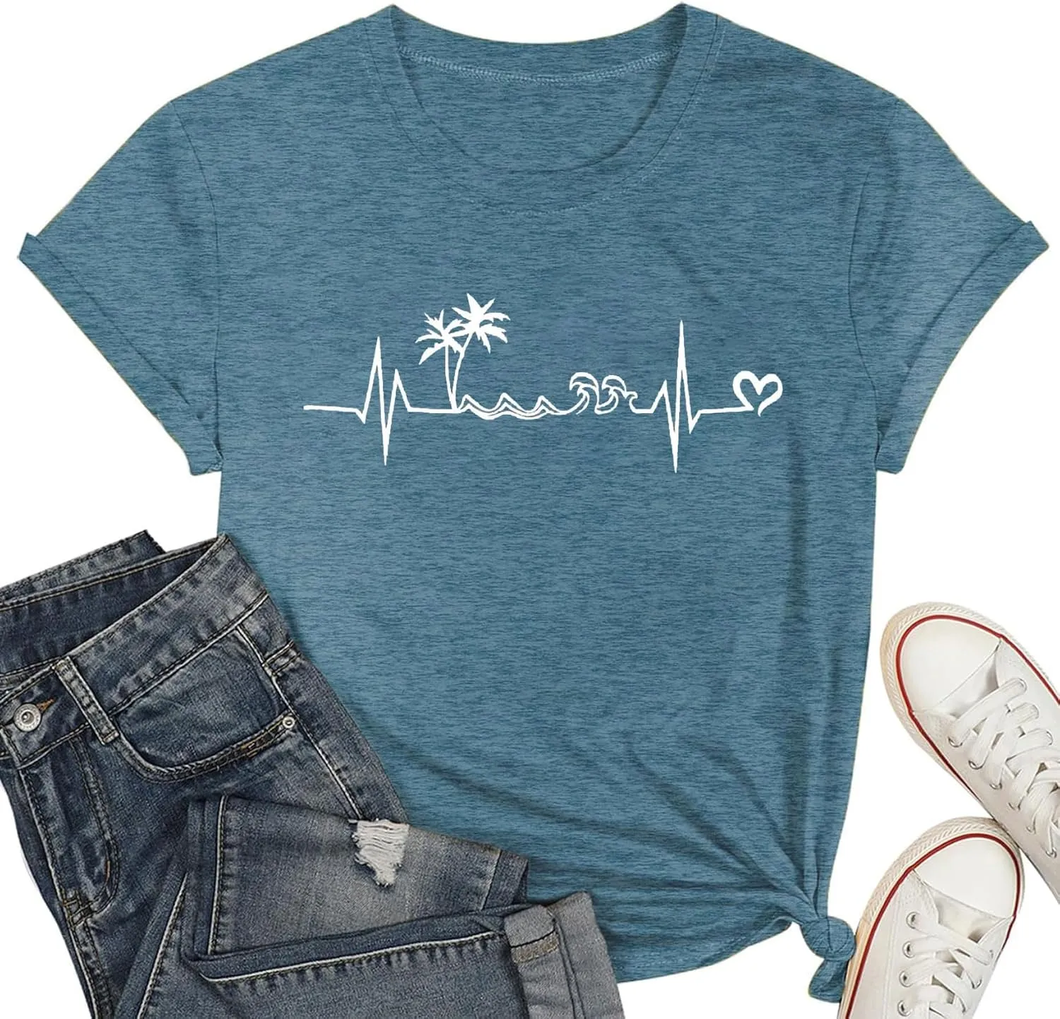 Women's T Shirts Short Sleeve Shirt Cute Graphic Tees Loose Casual Summer Tops