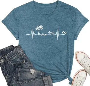 Women's T Shirts Short Sleeve Shirt Cute Graphic Tees Loose Casual Summer Tops
