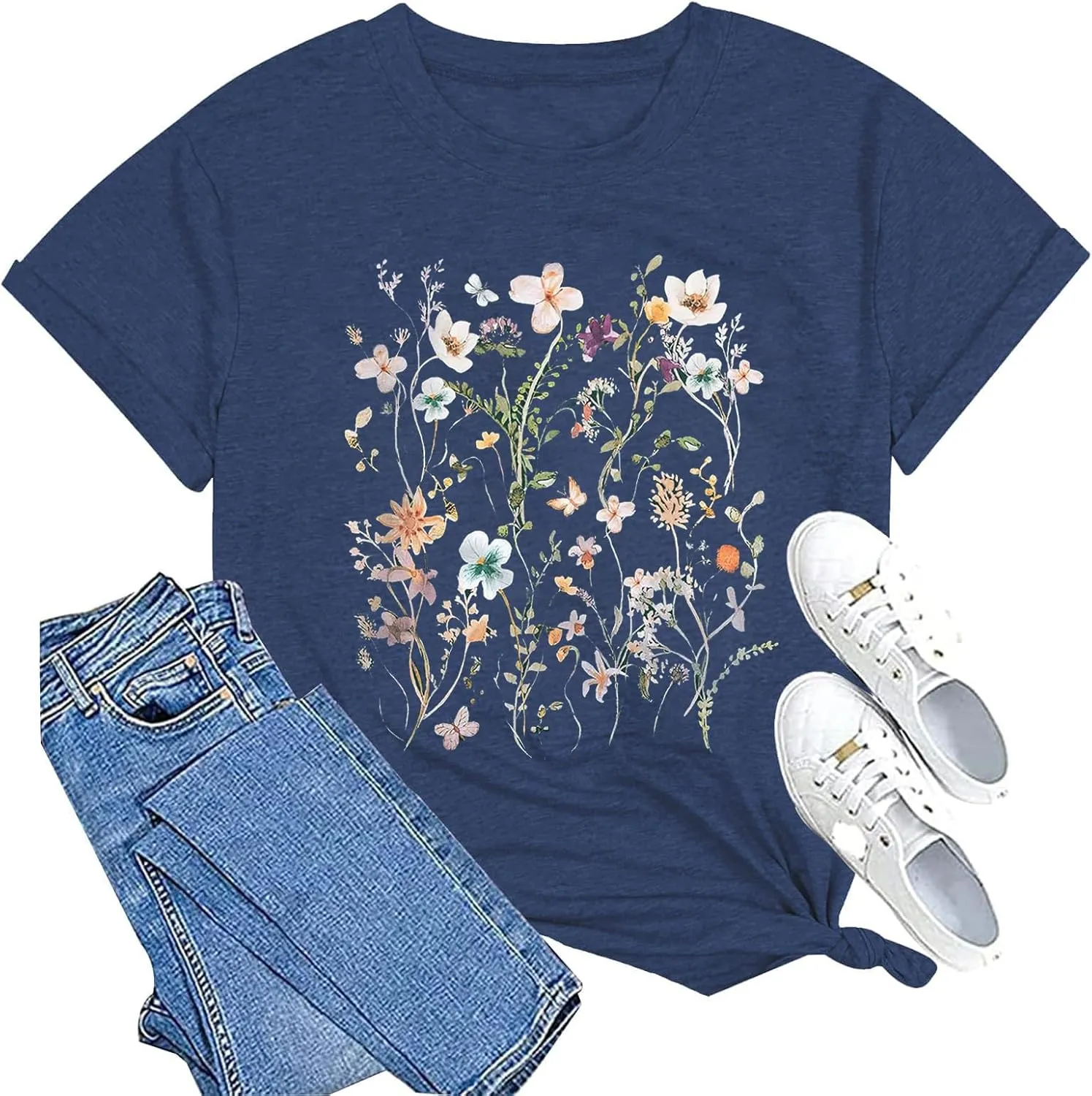 Women's T Shirts Short Sleeve Shirt Cute Graphic Tees Loose Casual Summer Tops