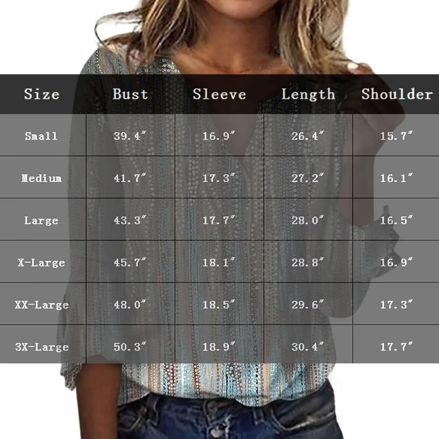 Womens Tops 3/4 Sleeve T Shirt Boho Floral Blouses Dressy Long Sleeve V Neck Shirts Business Casual Tunic